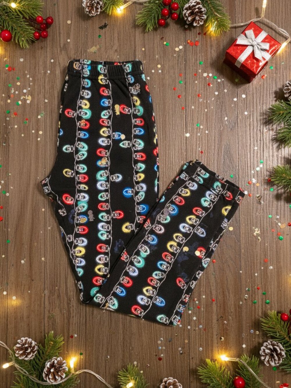 Nordstrom Boys Christmas Light Pajama Pants NWT 7/8 Fuzzy Flannel